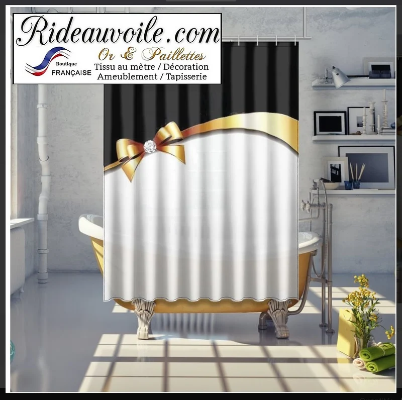 Tissu ameublement au mètre rideau Empire métal d'Or voilage tapisserie Paris Chic