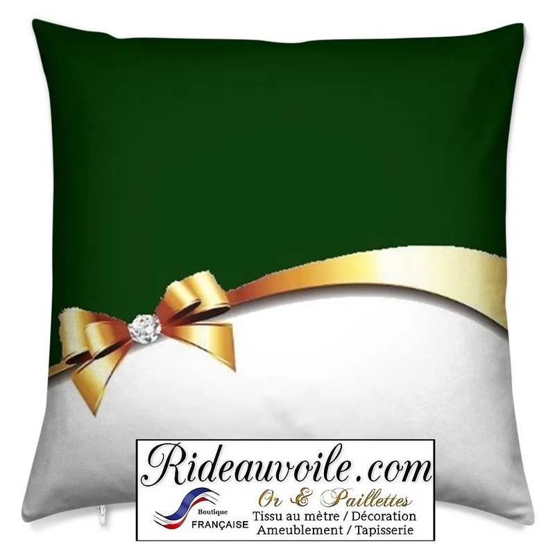 Tissu ameublement au mètre rideau vert empire Or Diamant pierres précieuses voilage