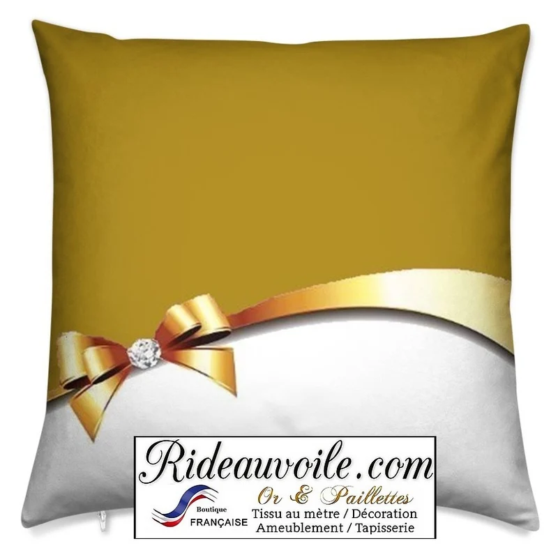 Tissu ameublement au mètre rideau métal d'Or Diamant pierres précieuses voilage