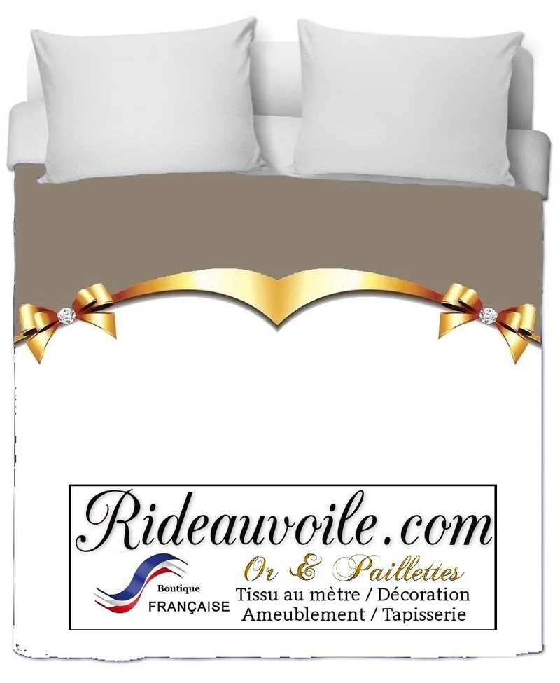 Tissu ameublement au mètre rideau beige d'Or Diamant pierres précieuses voilage