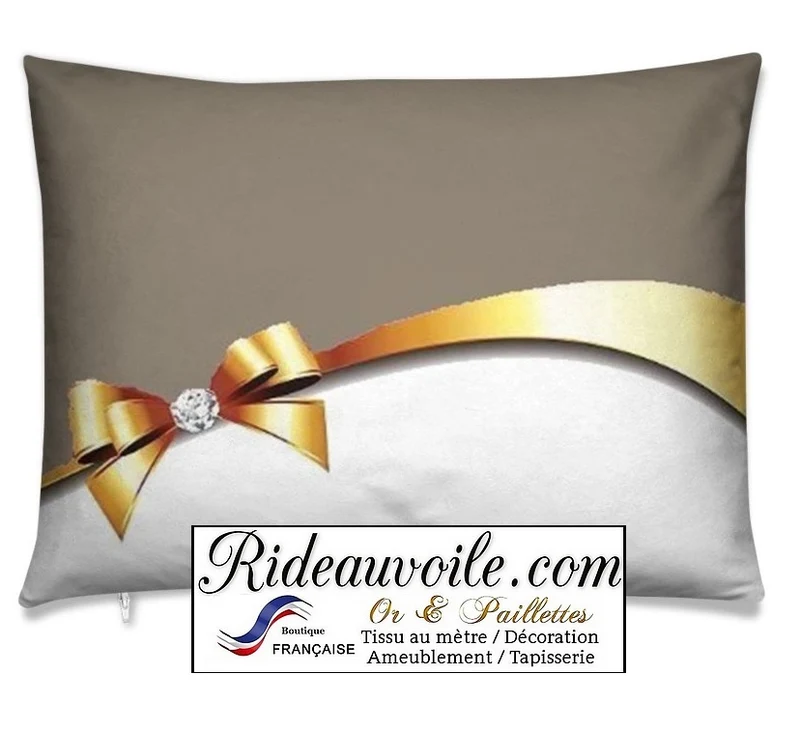 Tissu ameublement au mètre rideau beige d'Or Diamant pierres précieuses voilage