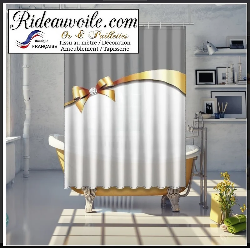 Tissu ameublement au mètre imprimé Or tapisserie décoration pierre précieuse rideau