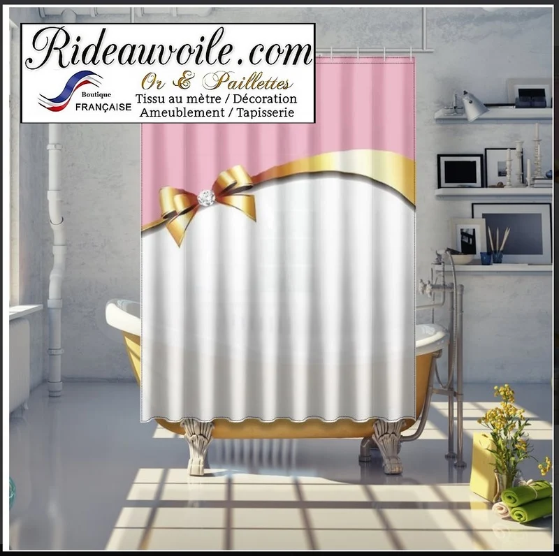 Fashion style girly tissu ameublement au mètre imprimé doré motif nœud diamant Or