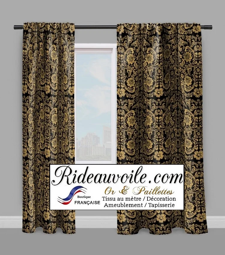 Boutique Tissu ameublement au mètre Baroque Or tapisserie décoration doré