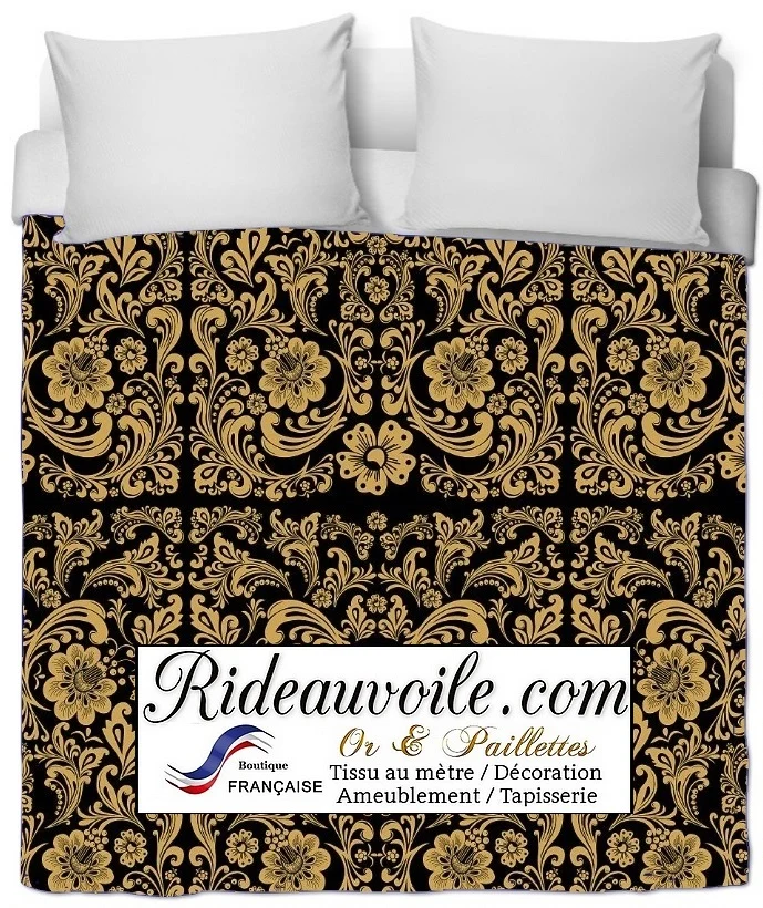 Boutique Tissu ameublement au mètre Baroque Or tapisserie décoration doré