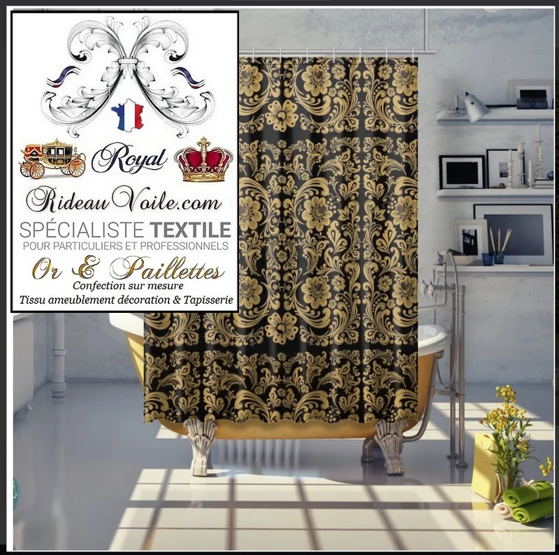 Boutique Tissu ameublement au mètre Baroque Or tapisserie décoration doré