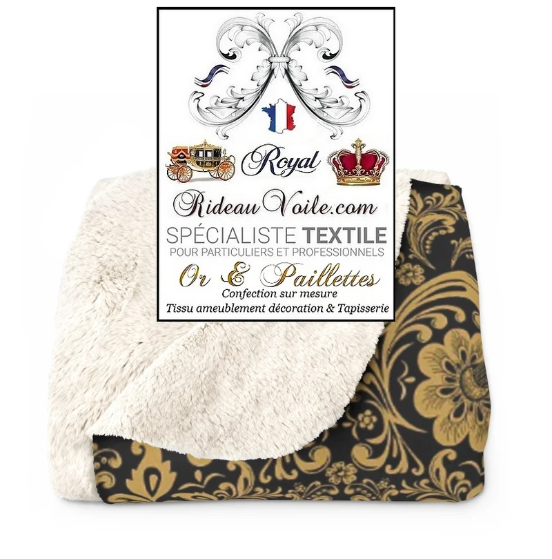 Boutique Tissu ameublement au mètre Baroque Or tapisserie décoration doré