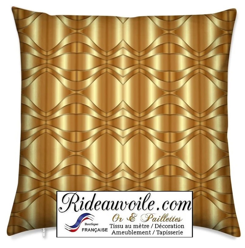 Tissu ameublement au mètre imprimé métal Or tapisserie décoration doré rideau