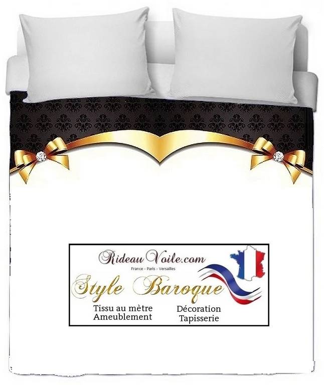Tissu ornement Baroque ameublement au mètre imprimé Or doré noir rideau déco