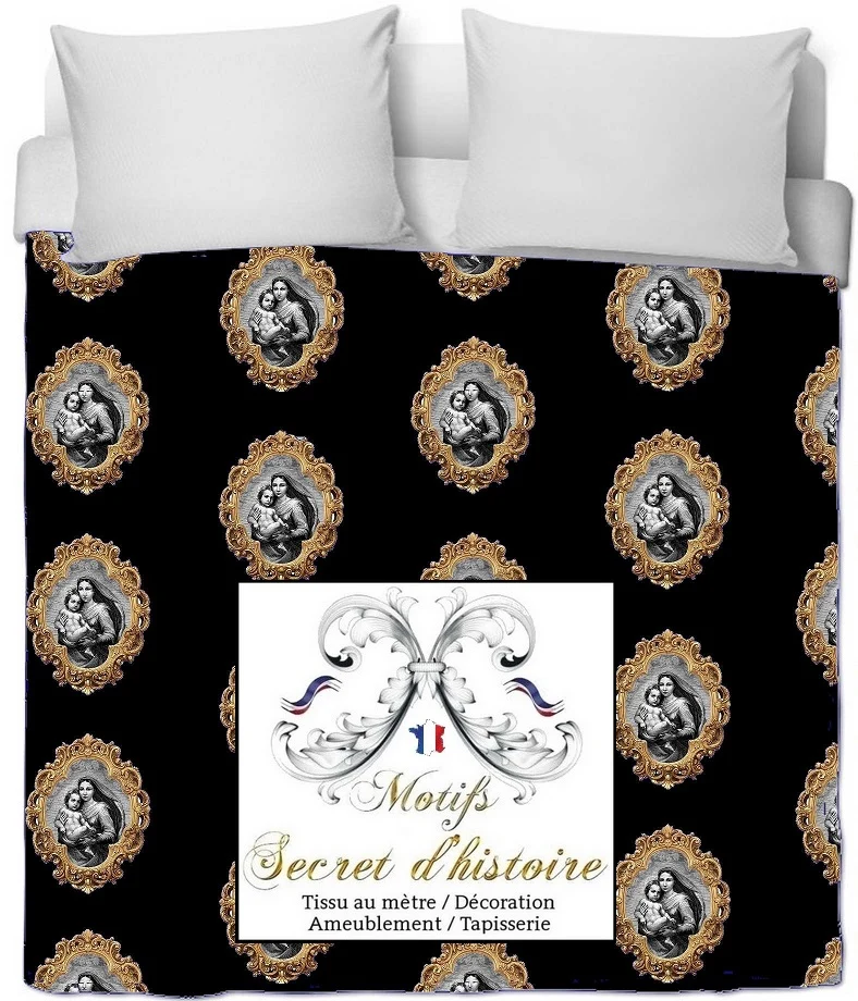Rideauvoile tapisserie Baroque liturgique Vierge Marie tissu ameublement au mètre