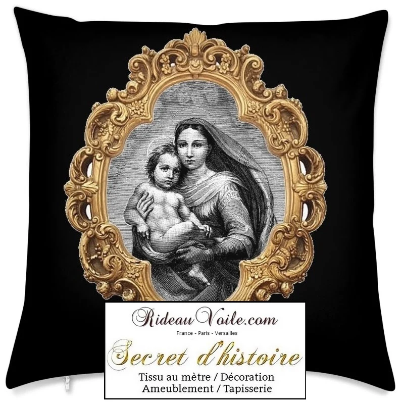 Rideauvoile tapisserie Baroque liturgique Vierge Marie tissu ameublement au mètre