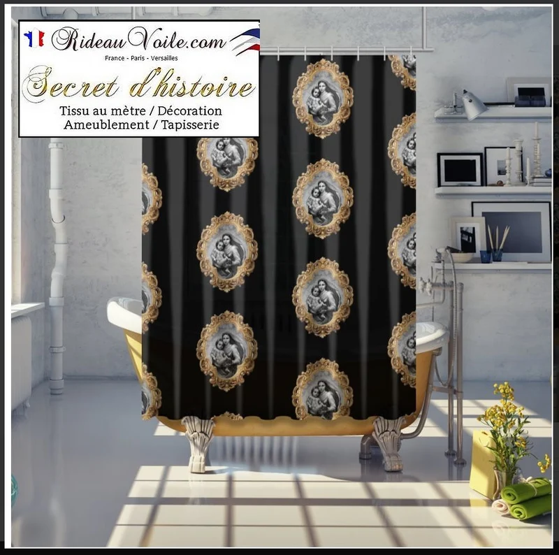 Rideauvoile tapisserie Baroque liturgique Vierge Marie tissu ameublement au mètre