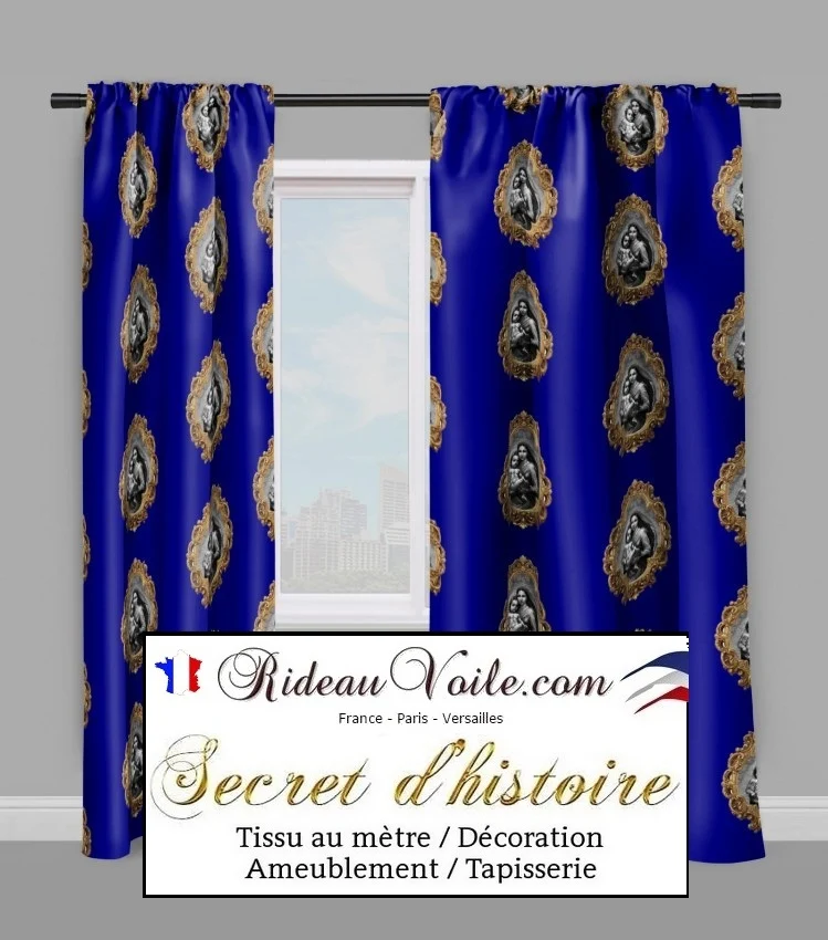 Rideau voilage Baroque liturgique motif La Vierge Marie tissu inspiration religieuse