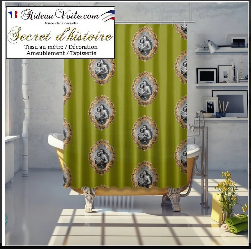Rideau motif imprimé Baroque liturgique motif Vierge Marie tissu religieux mètre
