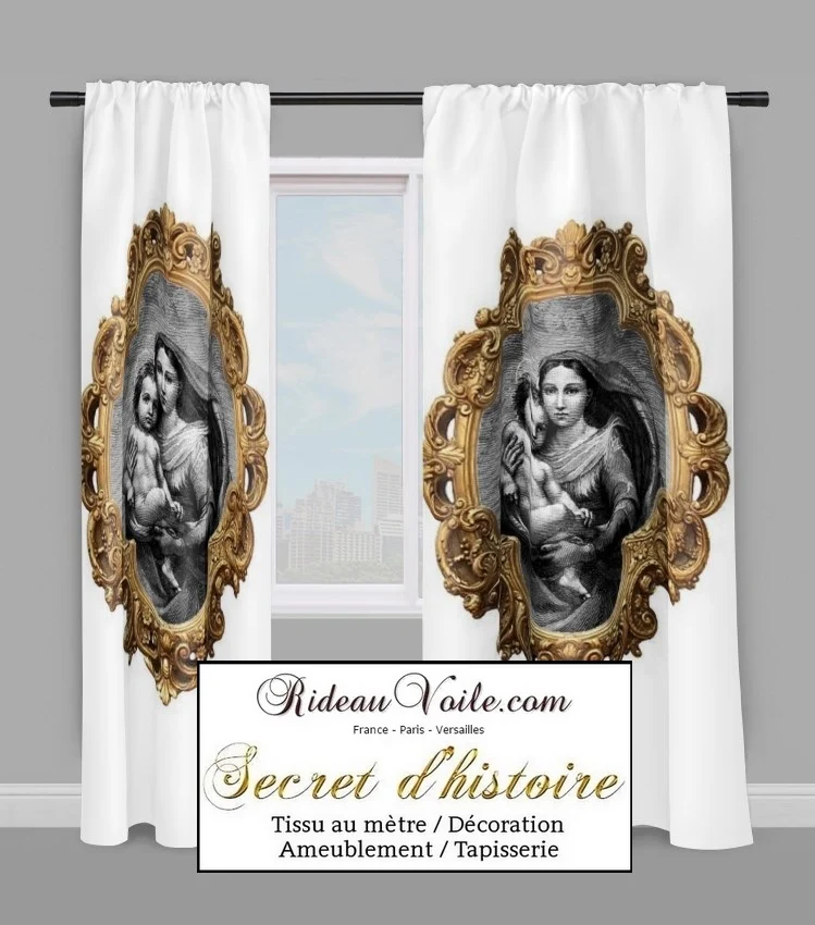 Tissu déco intérieur ameublement liturgique motif cadre Baroque religieux au mètre
