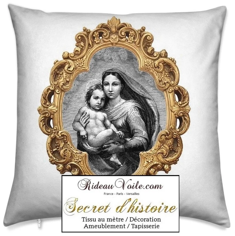 Tissu déco intérieur ameublement liturgique motif cadre Baroque religieux au mètre