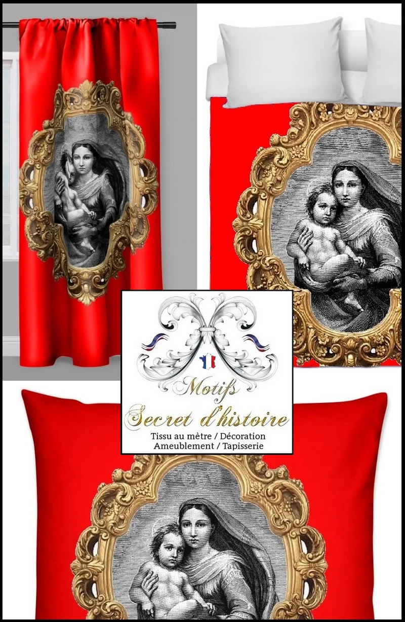 Décoration Tapisserie ameublement liturgique motif religieux au mètre Rideau voilage