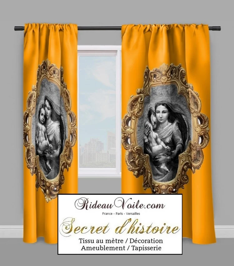 Tissu décoration ameublement liturgique motif religieux au mètre Rideau tapisserie