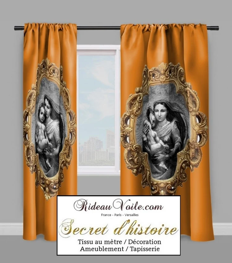 Tissu décoration ameublement liturgique religieux au mètre Rideau voilage tapisserie