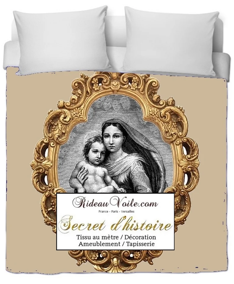 Tissu liturgique, Ornement liturgique motif Vierge Marie Rideau voilage agencement intérieur