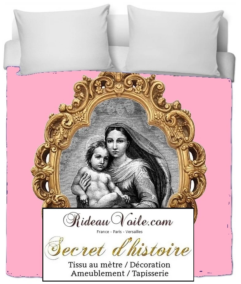 Tissu ameublement tapisserie liturgique paroisse motif Vierge Marie Madone Eglise