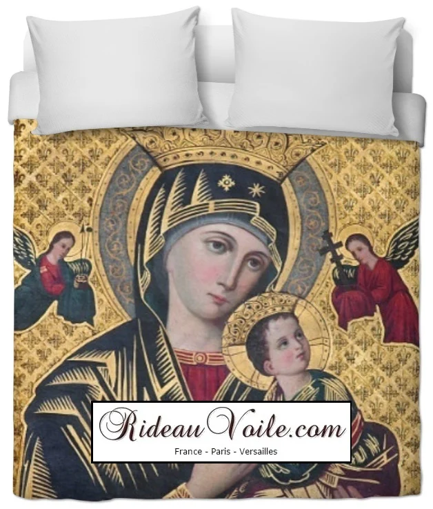 Tissu ameublement tapisserie liturgique mètre imprimé Vierge Marie Madone Eglise