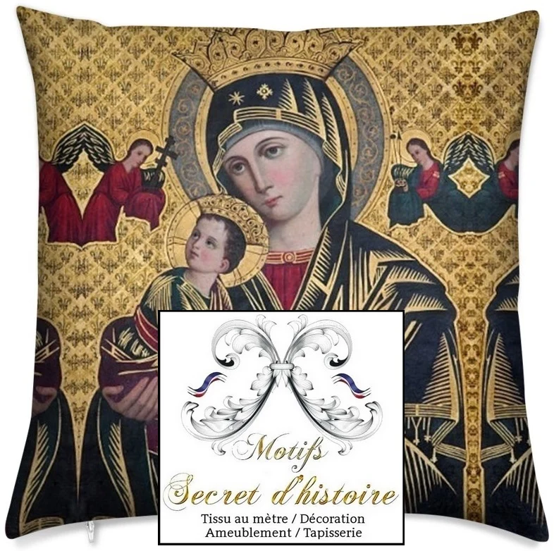 Tissu ameublement tapisserie liturgique mètre imprimé Vierge Marie Madone Eglise