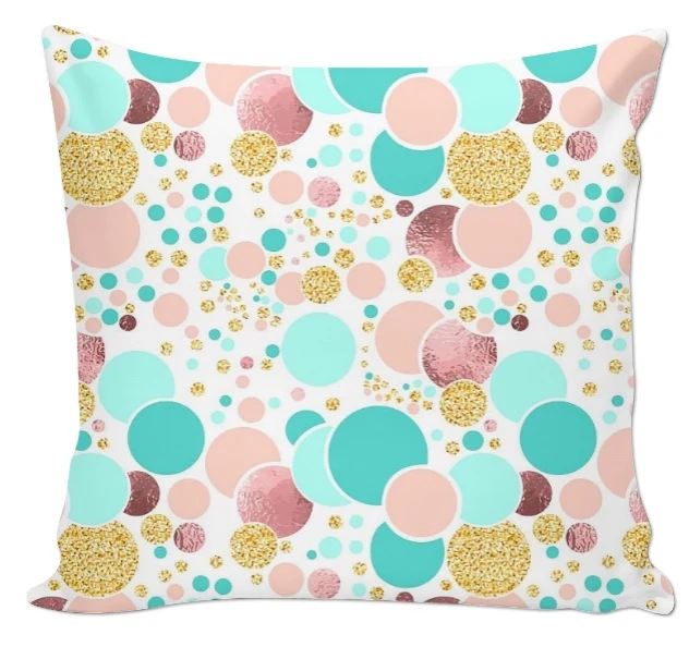 Tissu ameublement mètre rideau voilage motif ballon pois pastel or paillettes