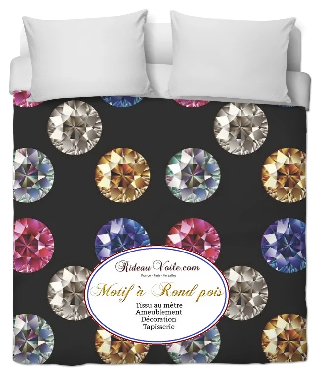 Tissu ameublement motif géométrique bijoux cercle perle décoration mètre rideau
