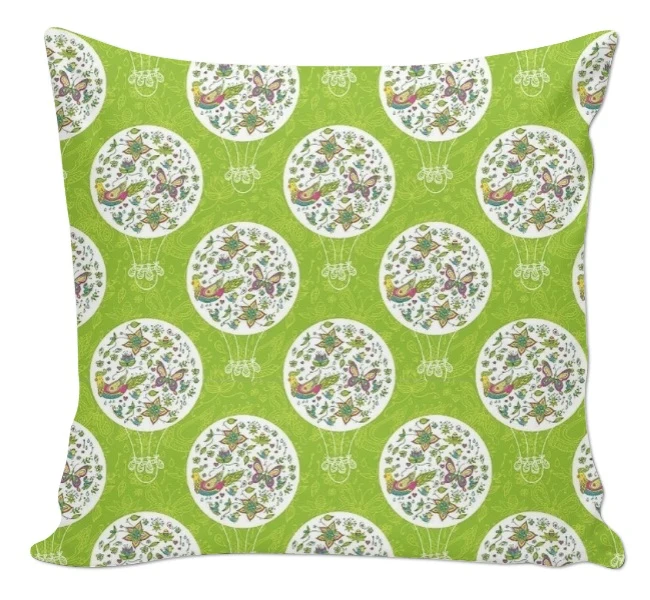 Tissu ameublement motif géométrique pois cercle vert déco enfant mètre rideau