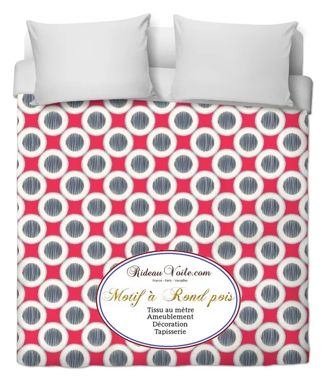 Tissu ameublement motif géométrique pois Gribouillage cercle mètre rideau voilage