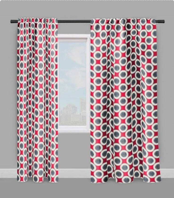 Tissu ameublement motif géométrique pois Gribouillage cercle mètre rideau voilage
