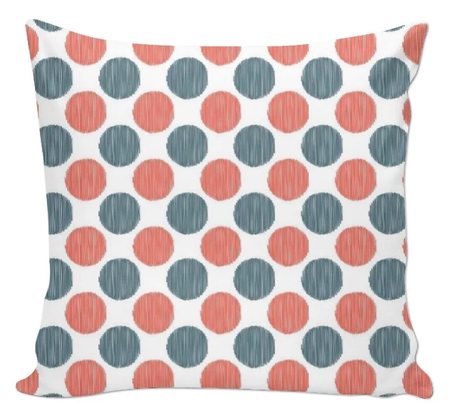 Tissu ameublement motif cercle pois rond rouge bleu abstrait cercle mètre rideau