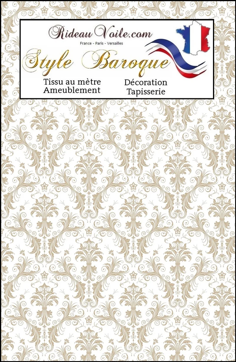 Rideaux voilages tissus mètre ameublement tapisserie satin jacquard Baroque Damas
