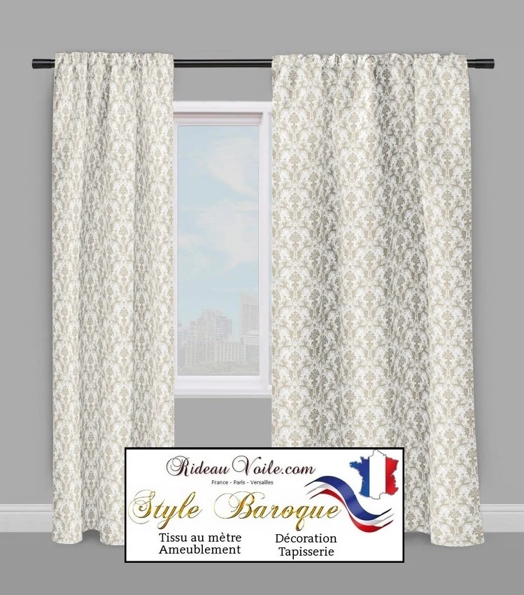 Rideaux voilages tissus mètre ameublement tapisserie satin jacquard Baroque Damas
