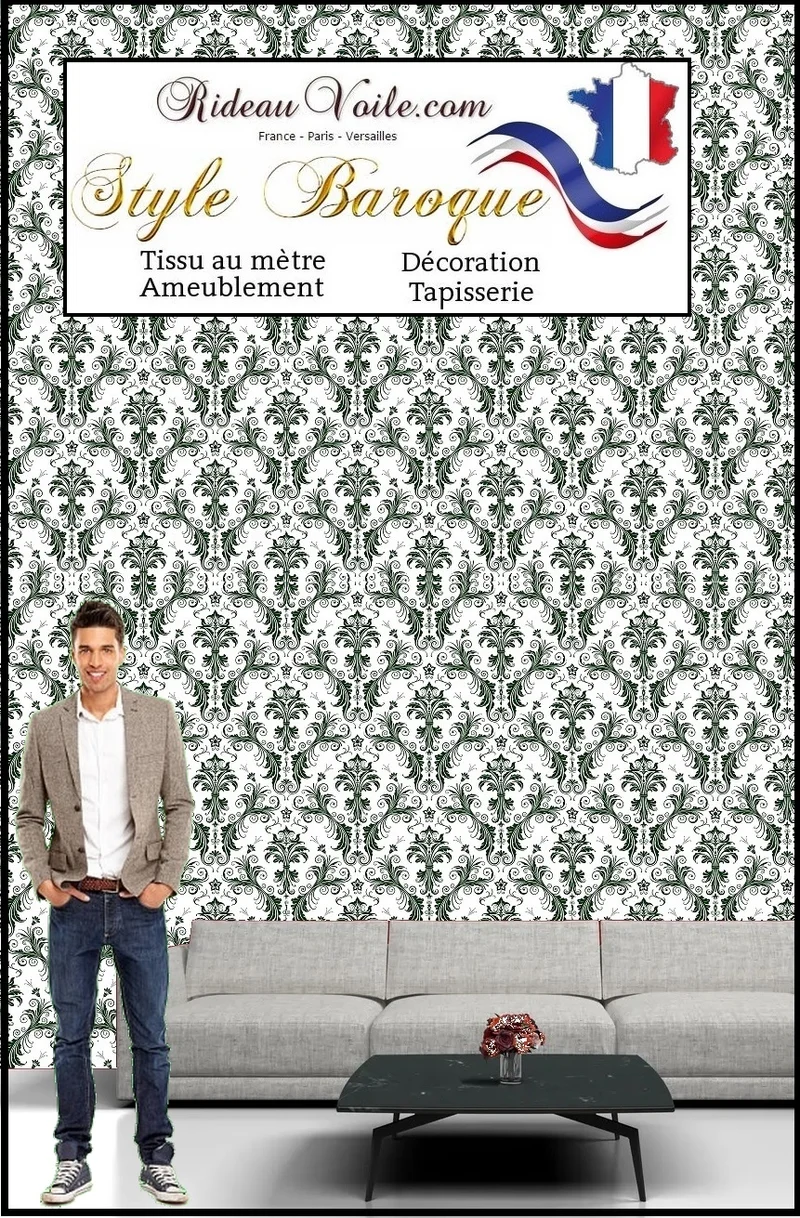Boutique rideau voilage Paris Versailles tissus ameublement Baroque mètre French fabrics
