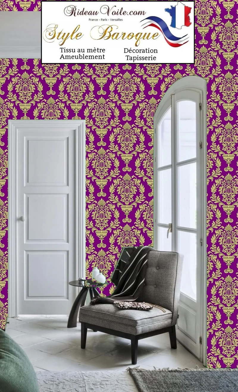 Tissus rideaux voilages ameublement Baroque mètre tapisserie soie satin jacquard