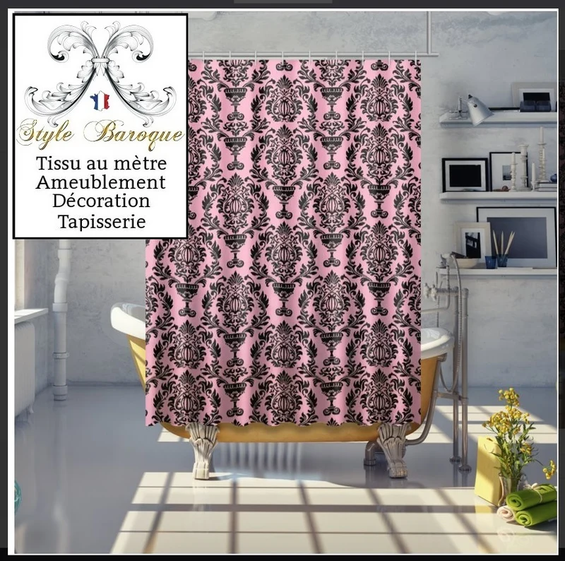 Tissu rideau voilage jacquard velours ameublement Baroque mètre tapisserie fauteuil