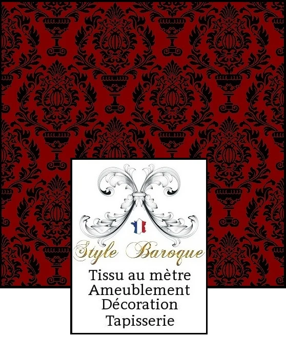 Tissu ameublement Baroque mètre rideau voilage tapisserie motif Damasco Damask