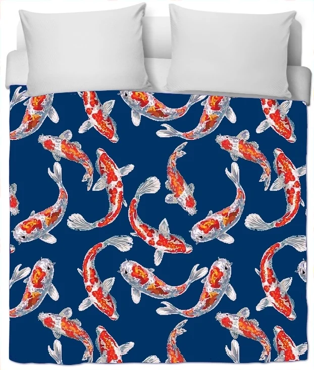 Tissu motif Asiatique rideau carpes poisson Fabric Japanese meter fish Koï pattern