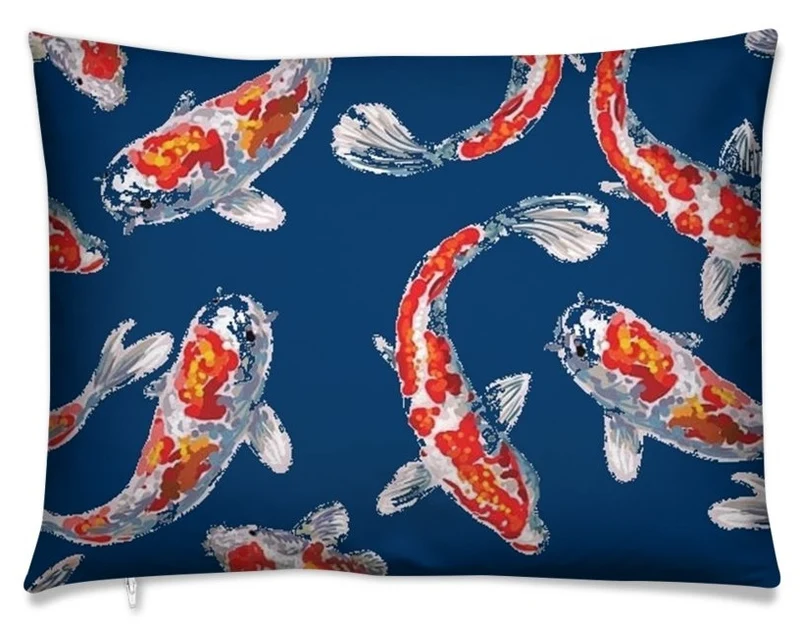 Tissu motif Asiatique rideau carpes poisson Fabric Japanese meter fish Koï pattern