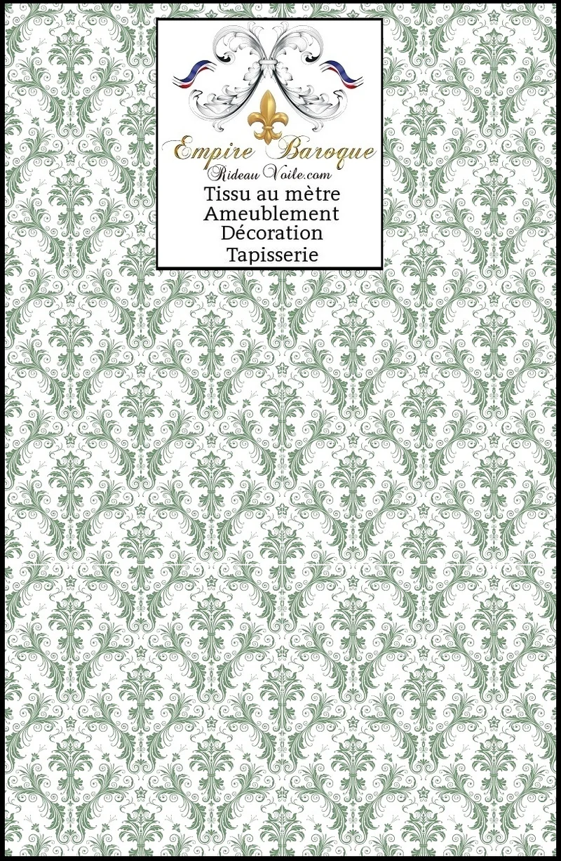 Damassé tapisserie tissu ameublement motif imprimé Damasco vert mètre rideaux voilage