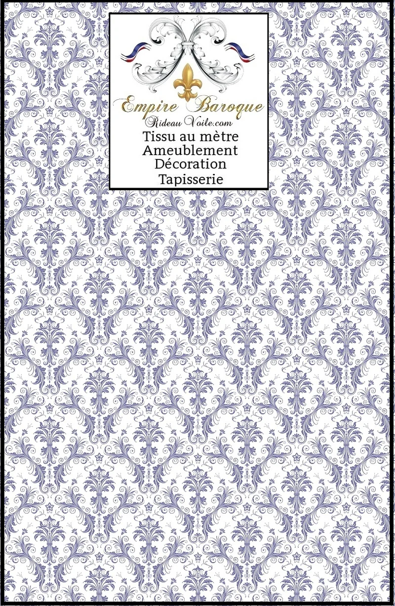 Tissus ameublement Baroque Damas bleu mètre rideaux French baroque pattern fabrics