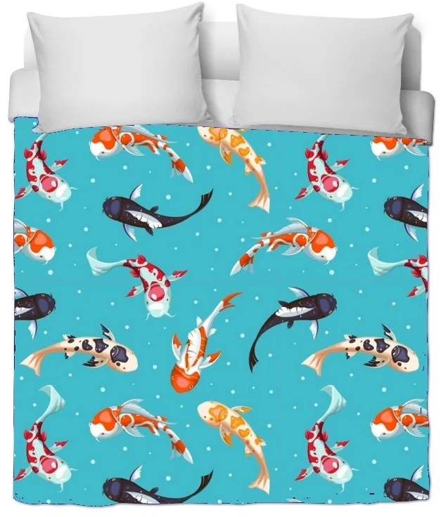 Tissu ameublement Japonais rideau carpes poisson Koï Fabric Japanese meter fish Koï decorating home