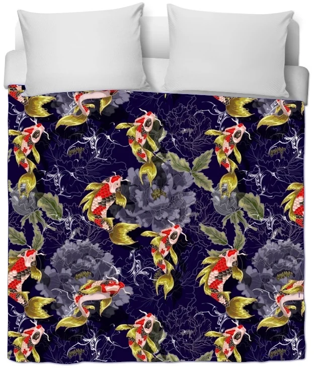 Tissu ameublement Japonais rideau carpes poisson Fabric Japanese meter fish Koï decorating home