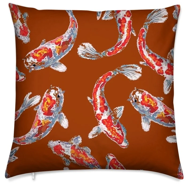 Tissu Japonais Asiatique rideau carpes poisson Fabric Japanese meter fish Koï decorating home
