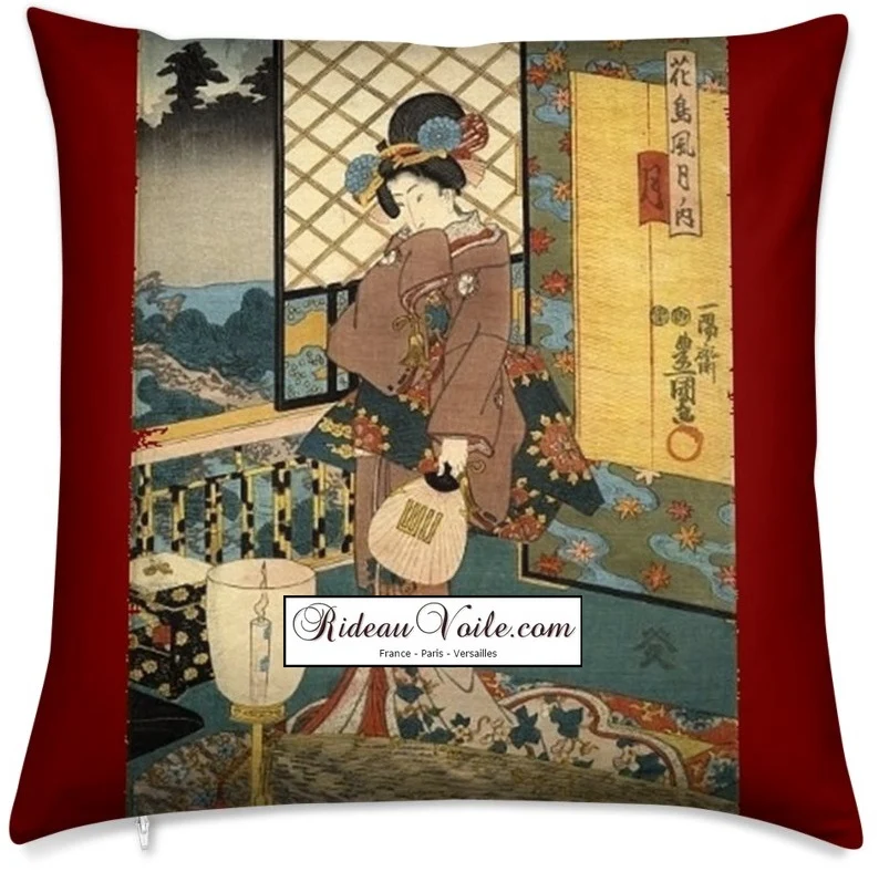 Fabric Japanese Asian meter Geisha pattern Tissu ameublement motif Asiatique rideau Estampes
