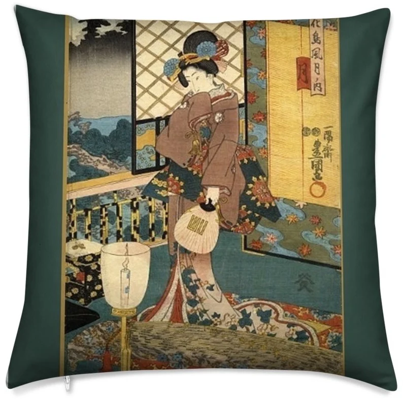 Tissu Geisha Estampe Asiatique motif imprimé rideau couette fabrics upholstery Asia drapes