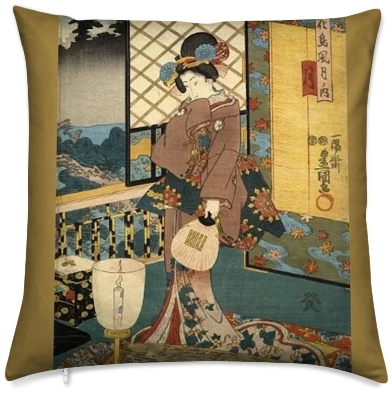 Tissu Geisha Asiatique motif imprimé rideau couette fabrics upholstery Asia drapes