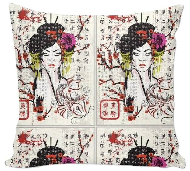 Tissu femme Asiatique motif imprimé rideau couette fabrics upholstery Asia drapes